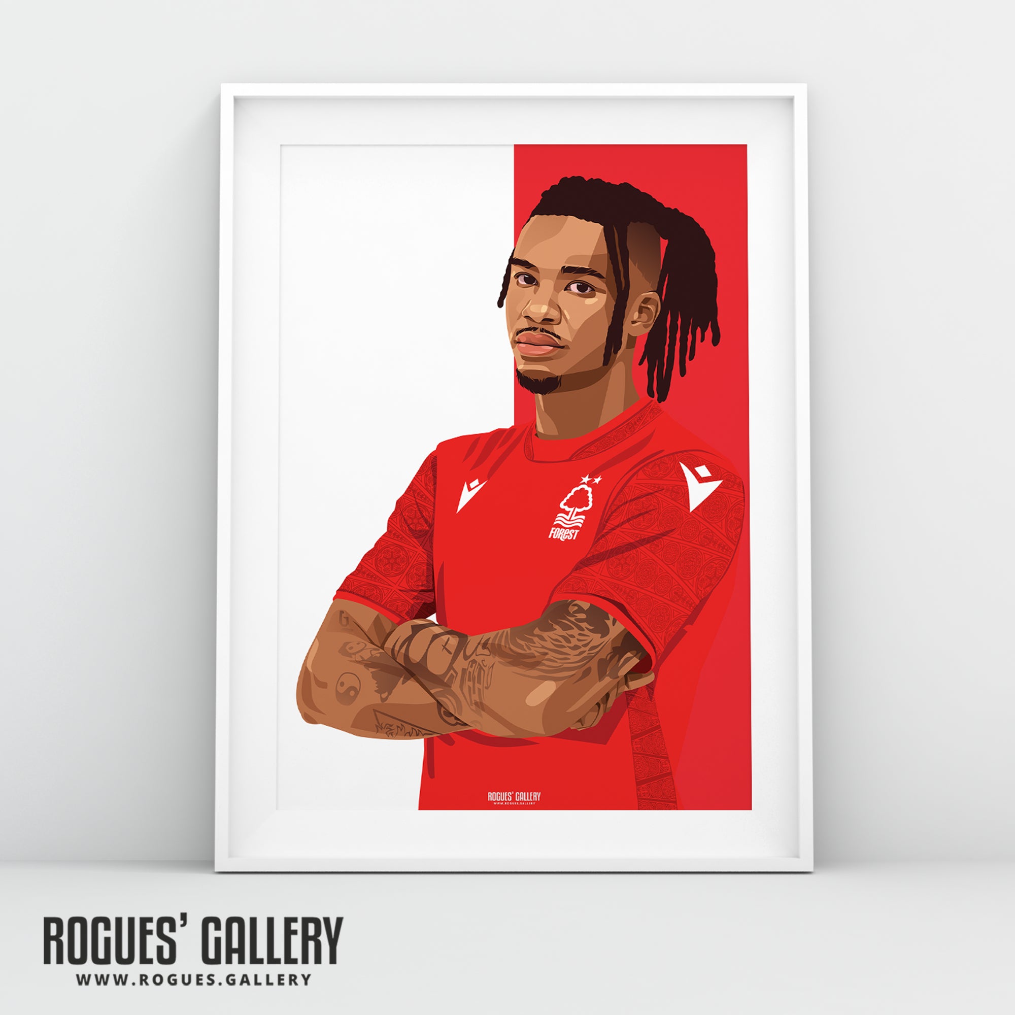 Omar Richards - Nottingham Forest - A0, A1, A2 or A3 Red & White Prints