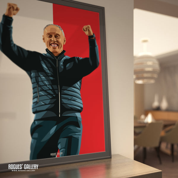 Steve Cooper - Nottingham Forest - Signed A3 Red & White Prints