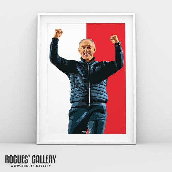 Steve Cooper - Nottingham Forest - Signed A3 Red & White Prints