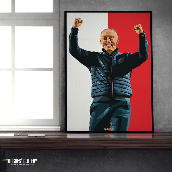 Steve Cooper - Nottingham Forest - Signed A3 Red & White Prints