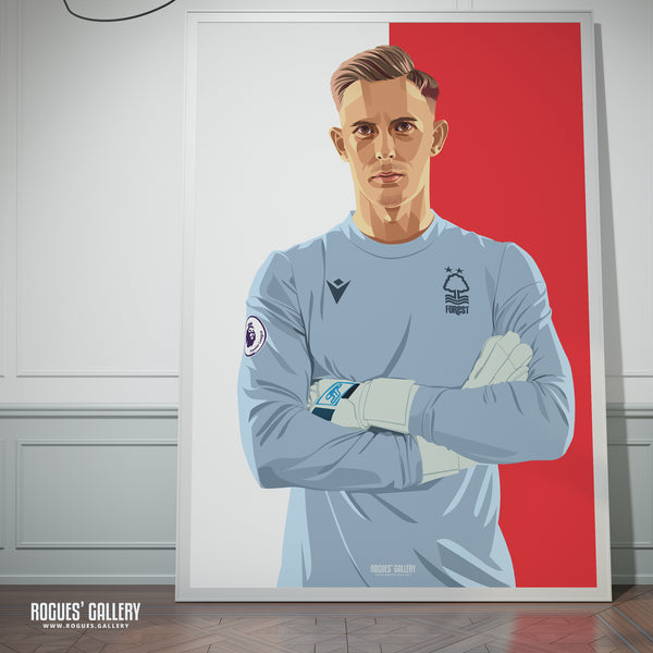 Dean Henderson - Nottingham Forest - Signed A3 Red & White Prints
