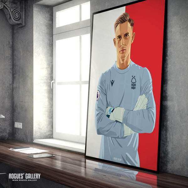 Dean Henderson - Nottingham Forest - Signed A3 Red & White Prints
