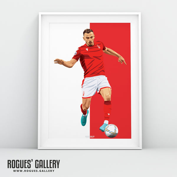 Harry Toffolo - Nottingham Forest - A0, A1, A2 or A3 Red & White Prints