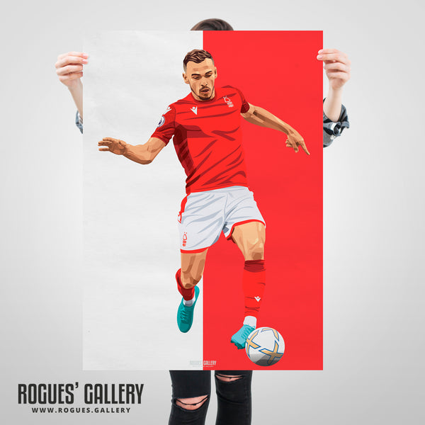Harry Toffolo - Nottingham Forest - A0, A1, A2 or A3 Red & White Prints