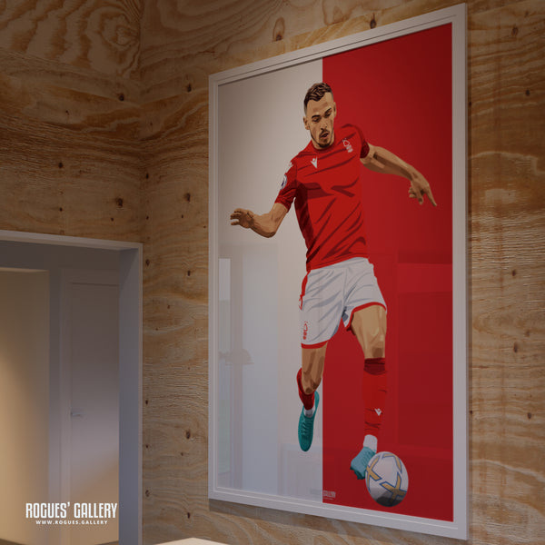 Harry Toffolo - Nottingham Forest - A0, A1, A2 or A3 Red & White Prints