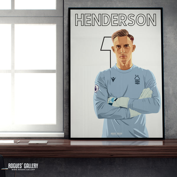 Dean Henderson - Nottingham Forest - A0, A1, A2 or A3 Premier League Name & Number Prints