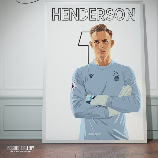 Dean Henderson - Nottingham Forest - A0, A1, A2 or A3 Premier League Name & Number Prints