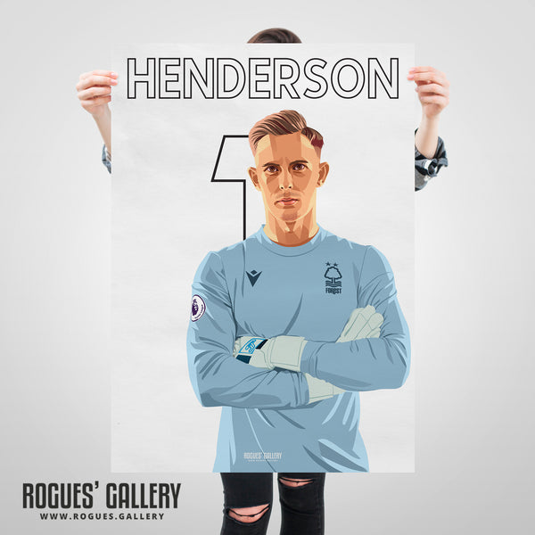 Dean Henderson - Nottingham Forest - Signed A3 Name & Number Prints