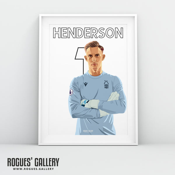 Dean Henderson - Nottingham Forest - Signed A3 Name & Number Prints
