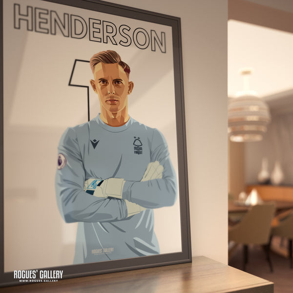 Dean Henderson - Nottingham Forest - Signed A3 Name & Number Prints