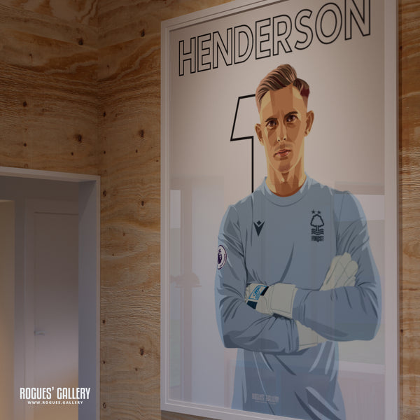 Dean Henderson - Nottingham Forest - Signed A3 Name & Number Prints
