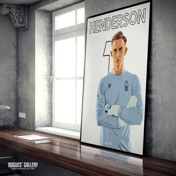 Dean Henderson - Nottingham Forest - Signed A3 Name & Number Prints