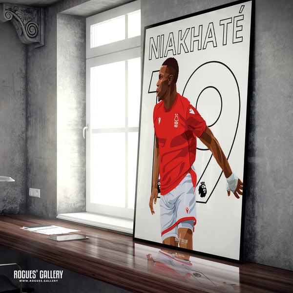 Moussa Niakhate - Nottingham Forest - A0, A1, A2 or A3 Premier League Name & Number Prints