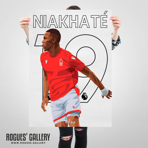 Moussa Niakhate - Nottingham Forest - A0, A1, A2 or A3 Premier League Name & Number Prints