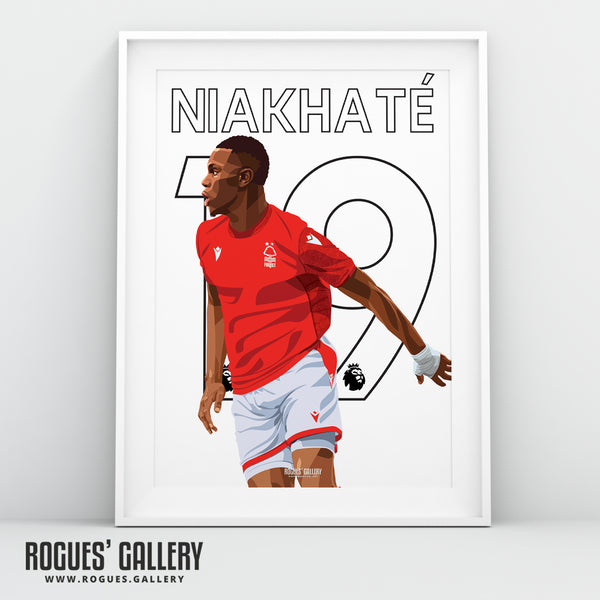 Moussa Niakhate - Nottingham Forest - A0, A1, A2 or A3 Premier League Name & Number Prints