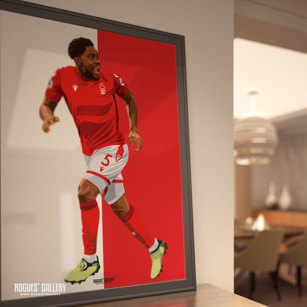 Orel Mangala - Nottingham Forest - A0, A1, A2 or A3 Red & White Prints