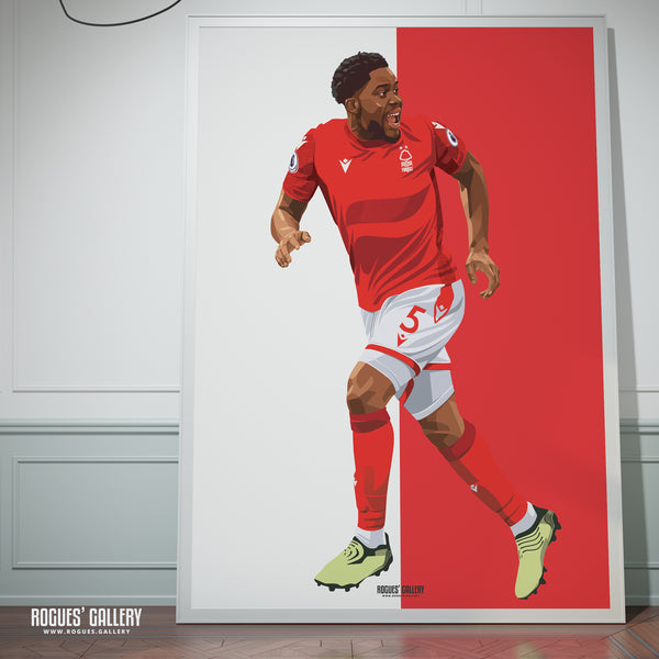 Orel Mangala - Nottingham Forest - A0, A1, A2 or A3 Red & White Prints