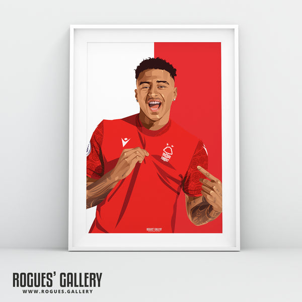 Jesse Lingard - Nottingham Forest - A0, A1, A2 or A3 Red & White Prints
