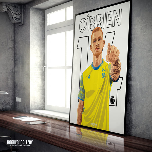 Lewis O'Brien - Nottingham Forest - A0, A1, A2 or A3 Name & Number Prints