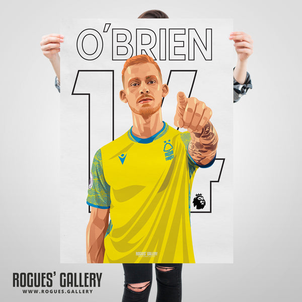 Lewis O'Brien - Nottingham Forest - A0, A1, A2 or A3 Name & Number Prints