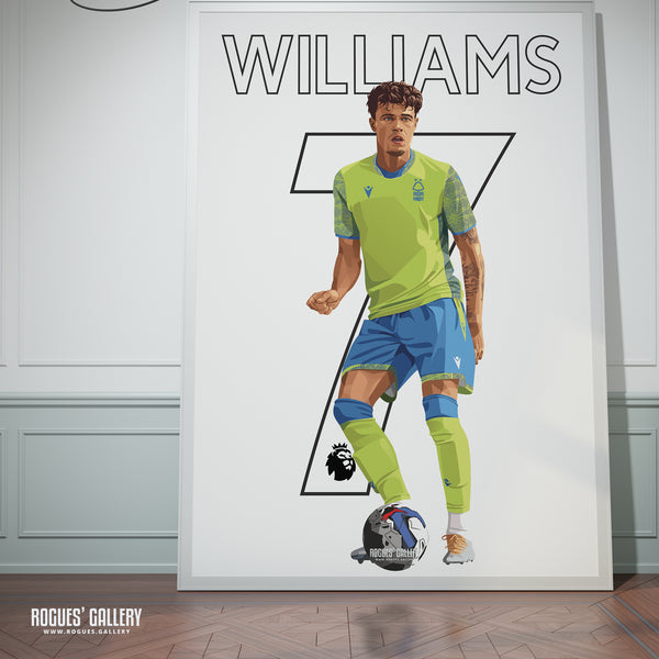 Neco Williams - Nottingham Forest - A0, A1, A2 or A3 Name & Number Prints
