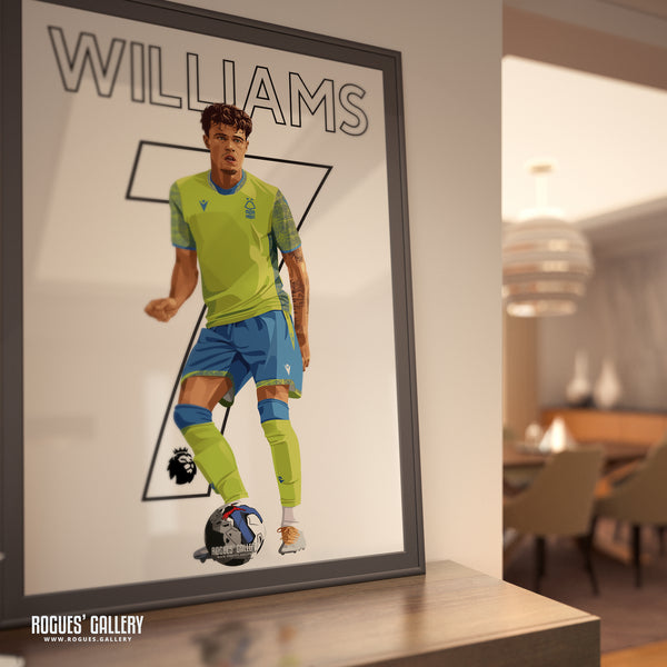 Neco Williams - Nottingham Forest - A0, A1, A2 or A3 Name & Number Prints
