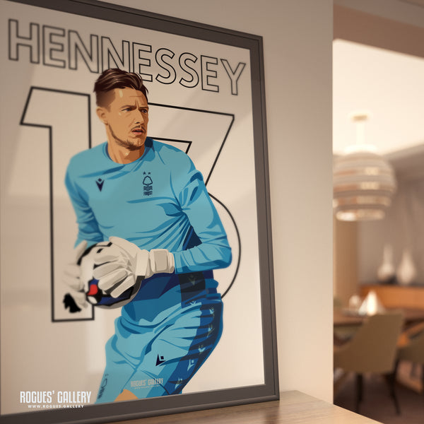 Wayne Hennessey - Nottingham Forest - A0, A1, A2 or A3 Premier League Name & Number Prints