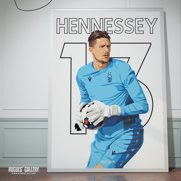 Wayne Hennessey - Nottingham Forest - A0, A1, A2 or A3 Premier League Name & Number Prints