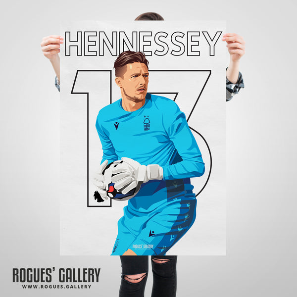 Wayne Hennessey - Nottingham Forest - A0, A1, A2 or A3 Premier League Name & Number Prints