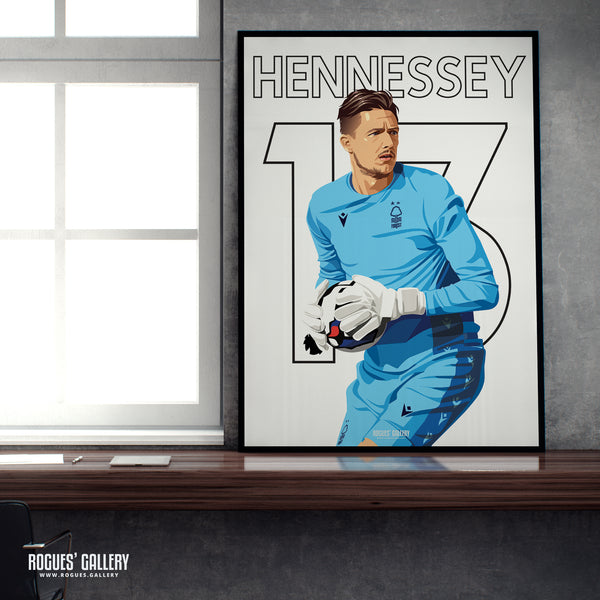 Wayne Hennessey - Nottingham Forest - Signed A3 Name & Number Prints