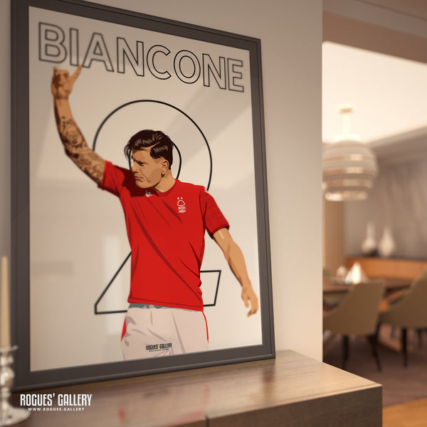 Giulian Biancone - Nottingham Forest - A0, A1, A2 or A3 Name & Number Prints