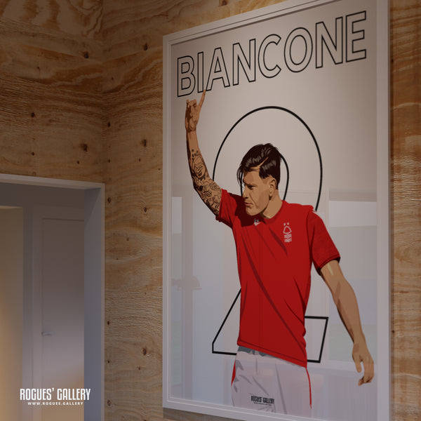 Giulian Biancone - Nottingham Forest - A0, A1, A2 or A3 Name & Number Prints