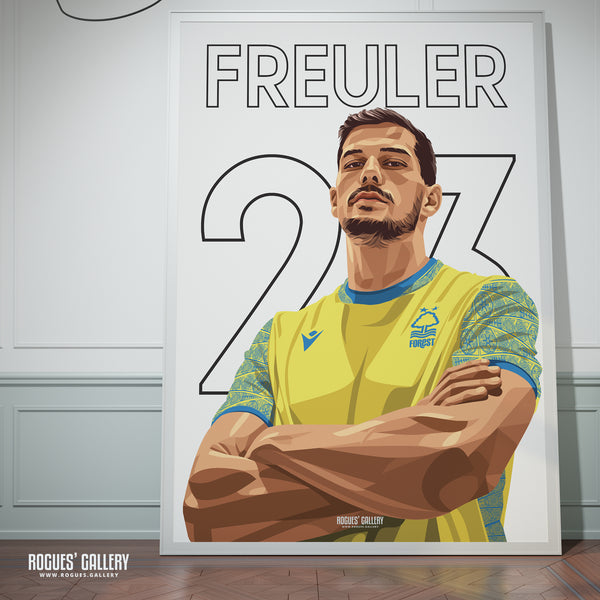 Remo Freuler - Nottingham Forest - A0, A1, A2 or A3 Premier League Name & Number Prints