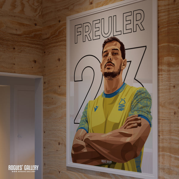 Remo Freuler - Nottingham Forest - A0, A1, A2 or A3 Premier League Name & Number Prints