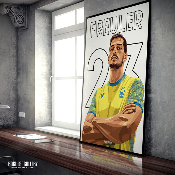 Remo Freuler - Nottingham Forest - A0, A1, A2 or A3 Premier League Name & Number Prints