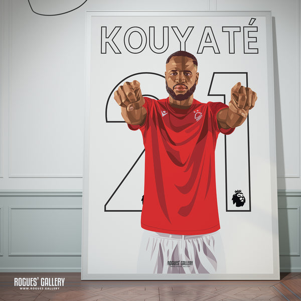 Cheikou Kouyate - Nottingham Forest - A0, A1, A2 or A3 Premier League Name & Number Prints