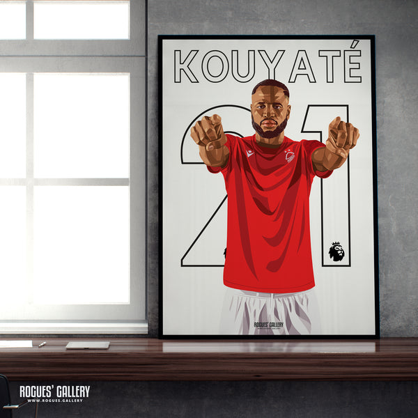 Cheikou Kouyate - Nottingham Forest - A0, A1, A2 or A3 Premier League Name & Number Prints