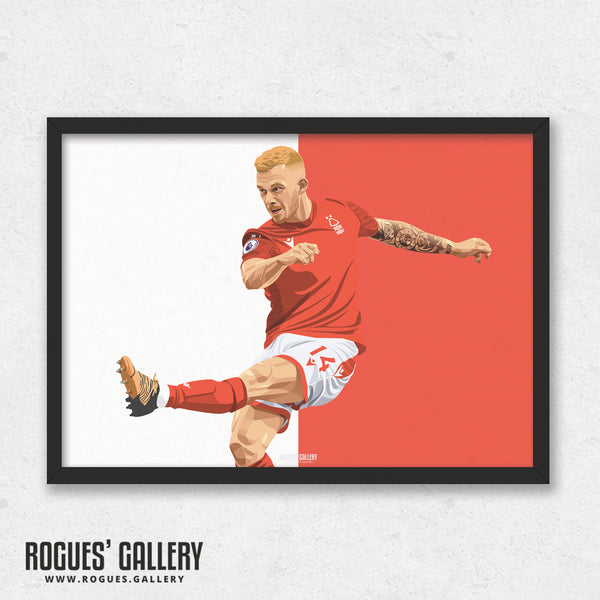 Lewis O'Brien: Boom! - Nottingham Forest - A0, A1, A2 or A3 Prints