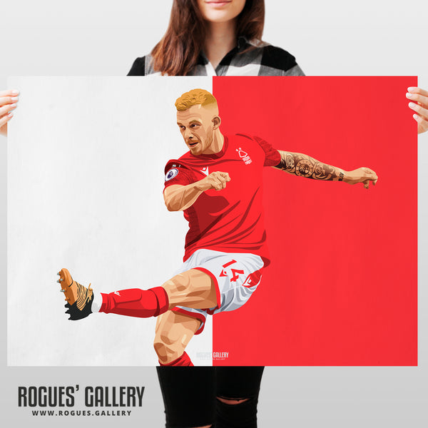 Lewis O'Brien: Boom! - Nottingham Forest - A0, A1, A2 or A3 Prints