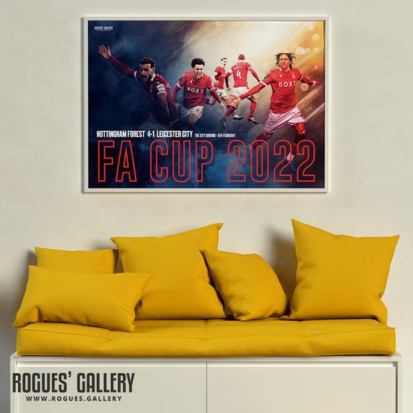 FA Cup 2022 - Nottingham Forest vs Leicester City - Signed A3 Print