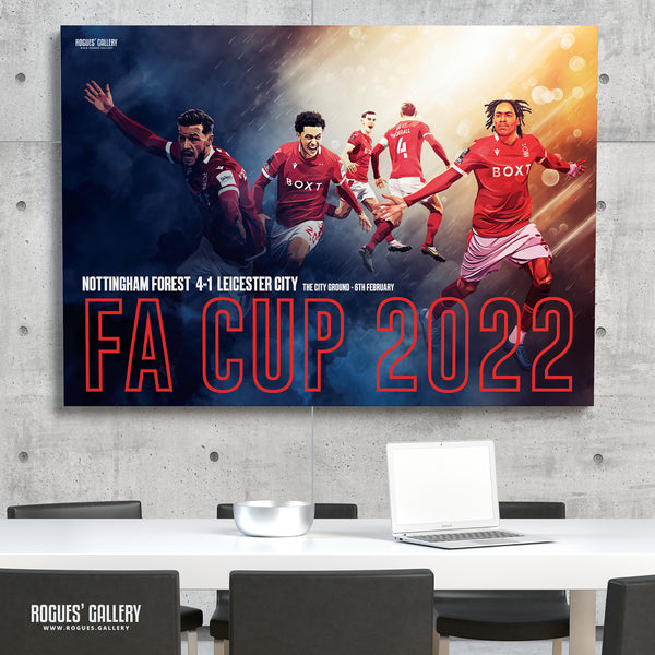 FA Cup 2022 - Nottingham Forest vs Leicester City - Signed A3 Print