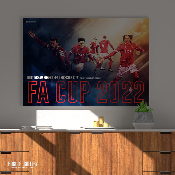FA Cup 2022 - Nottingham Forest vs Leicester City - Signed A3 Print