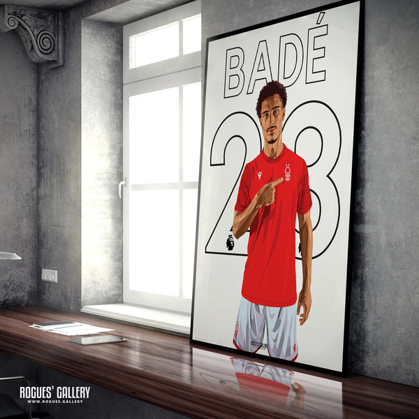 Loic Bade - Nottingham Forest - A0, A1, A2 or A3 Premier League Name & Number Prints
