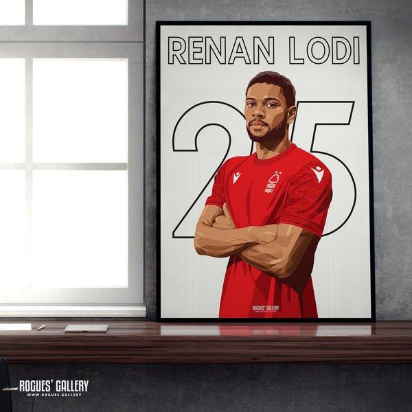 Renan Lodi - Nottingham Forest - A0, A1, A2 or A3 Premier League Name & Number Prints