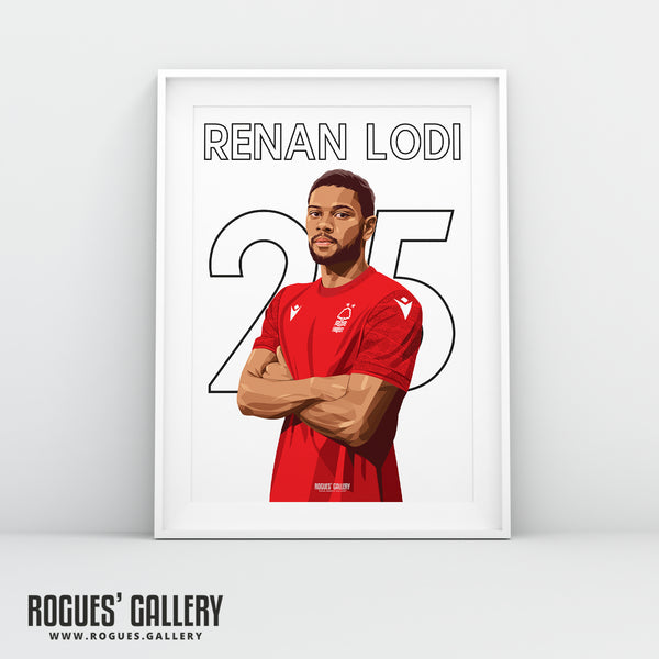 Renan Lodi - Nottingham Forest - A0, A1, A2 or A3 Premier League Name & Number Prints