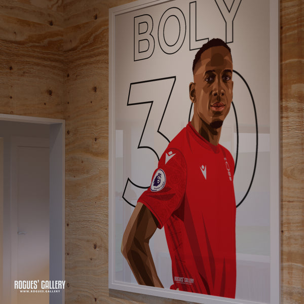 Willy Boly - Nottingham Forest - A0, A1, A2 or A3 Premier League Name & Number Prints