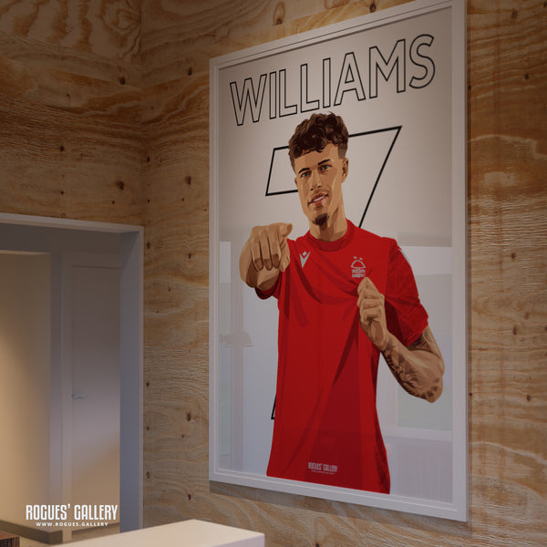 Neco Williams - Nottingham Forest - A0, A1, A2 or A3 Premier League Name & Number Prints