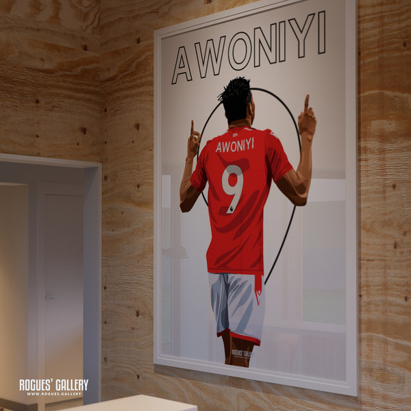 Taiwo Awoniyi - Nottingham Forest - A0, A1, A2 or A3 Premier League Name & Number Prints