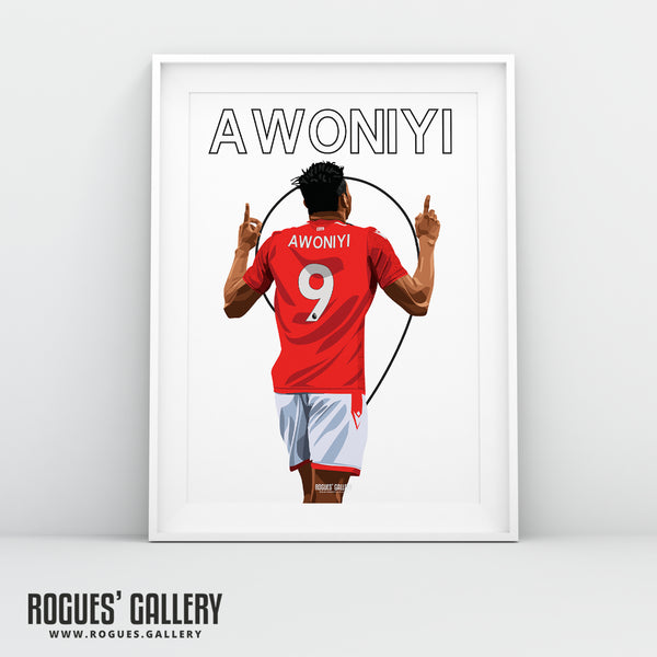 Taiwo Awoniyi - Nottingham Forest - A0, A1, A2 or A3 Premier League Name & Number Prints