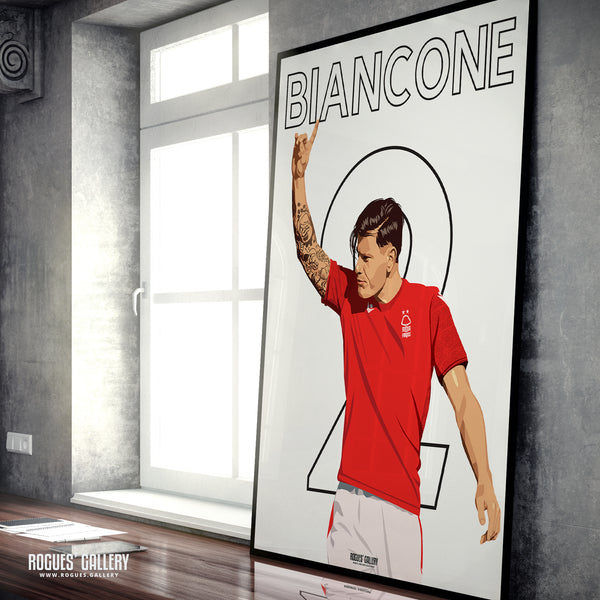 Giulian Biancone - Nottingham Forest - Signed A3 Name & Number Prints